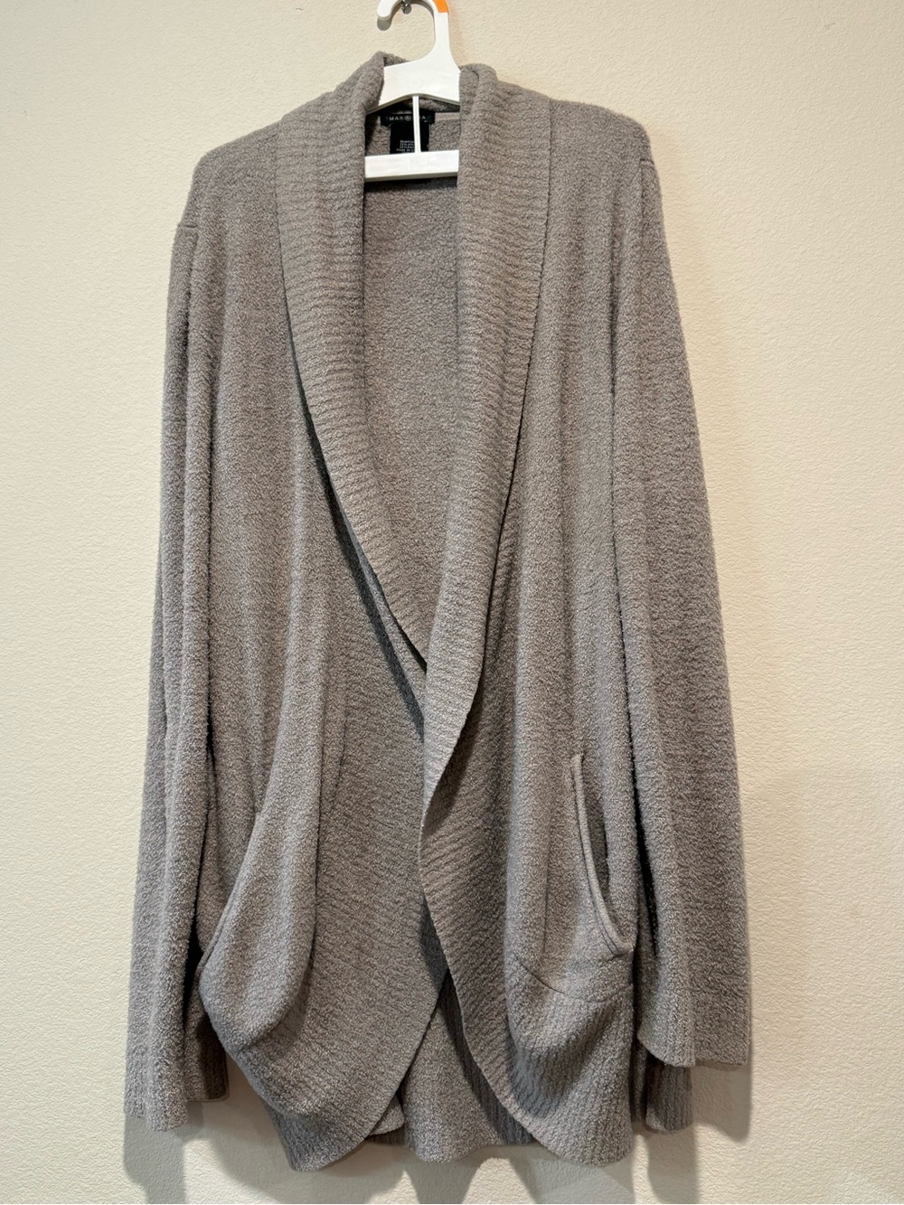 Cozy Open-Front Shawl Cardigan - Gray